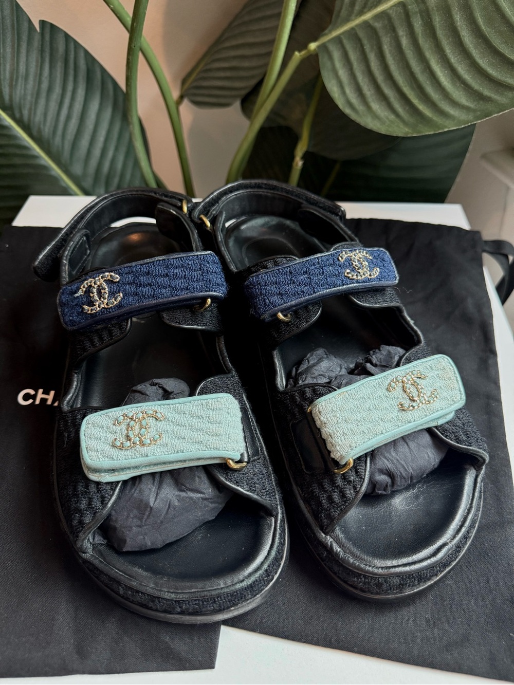 Chanel ‘22S Knit Multicolor Dad Sandal’ - Picture 2 of 8